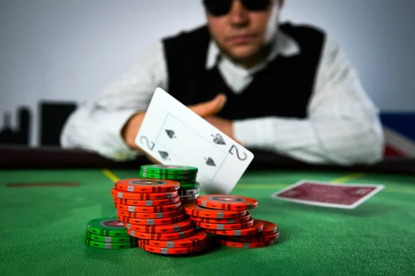Profesionální Hráč Pokeru Který Prohrál Sázku — Stock fotografie