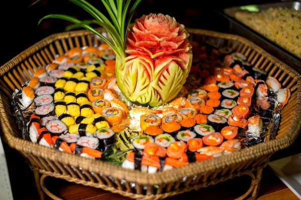 Bandeja de festa Sushi — Fotografia de Stock