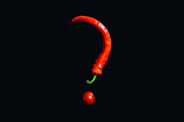 Vegetables are laid out in the form of a question mark on a black background — Stock Photo, Image