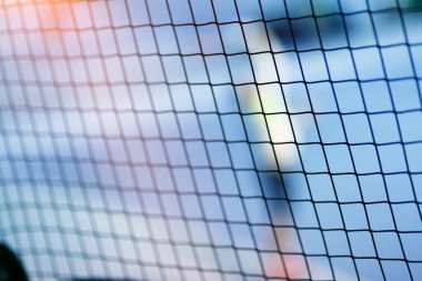 Kapalı alan Tenis Ağı 'nın yumuşak odaklı yakın plan fotoğrafı