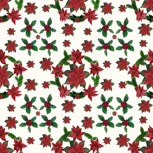 Karácsonyi Mikulásvirág mintával — Stock Fotó