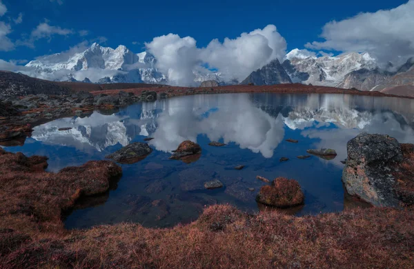 Look Reflection Mount Everest Tsoshutrima — Stock Photo, Image