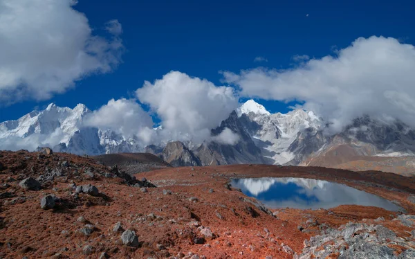 Everests Doğu Yüzü Manzara Everest Dağı Yansıma Tsoshutrima Bak — Stok fotoğraf