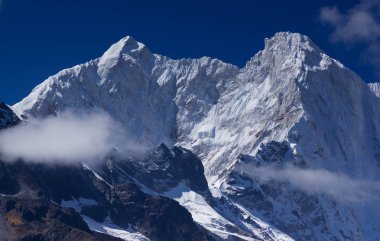 Everests Doğu yüzü manzara. Everest bakan.