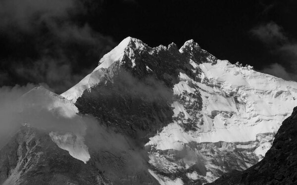 The landscape of the Everest eastern face.Everest overlooking
.