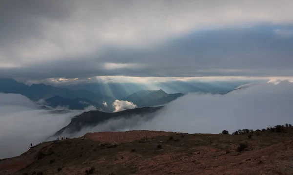 Cloudscape Cattle Back Mountain Sichuan China — Stock Photo, Image