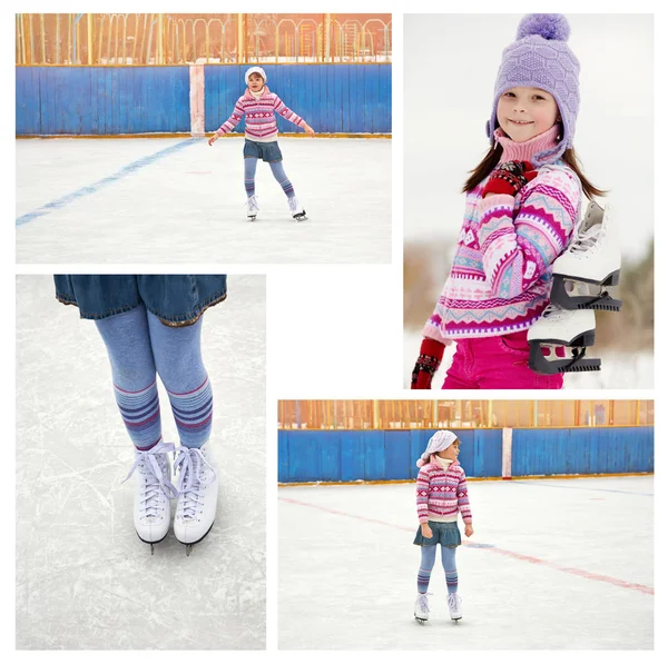 Fille patinoire sur la patinoire — Photo