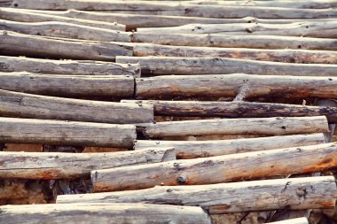 yuvarlak ahşap arka plan parçası