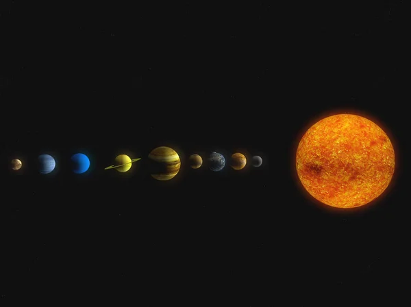 Zon en planeten van het zonnestelsel — Stockfoto