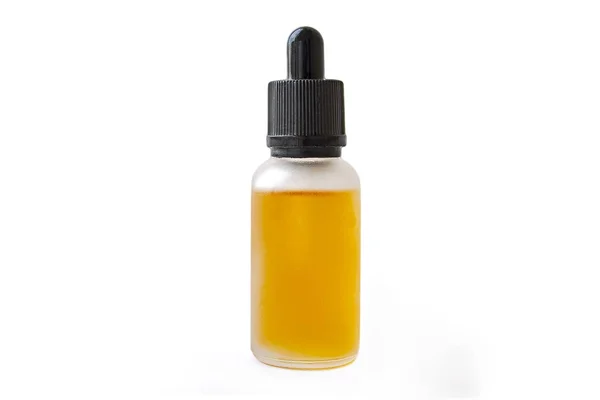 Bouteille compte-gouttes Vape avec liquide orange — Photo