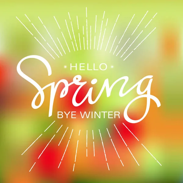 こんにちはさようなら冬の春 — ストックベクタ