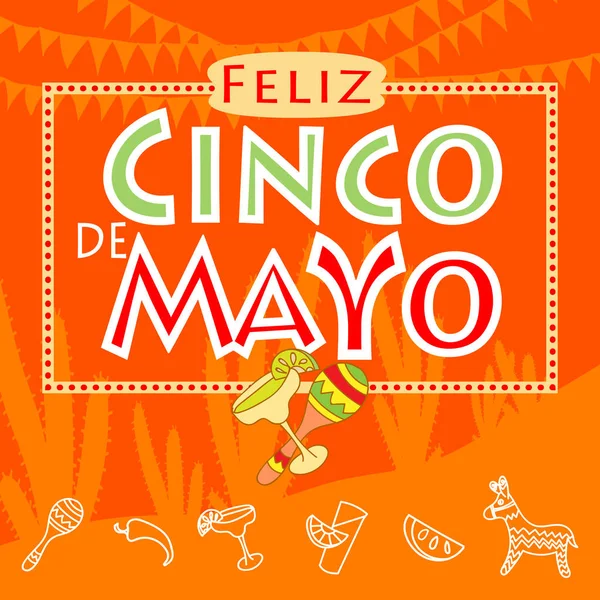 Feliz cinco de mayo — Vector de stock