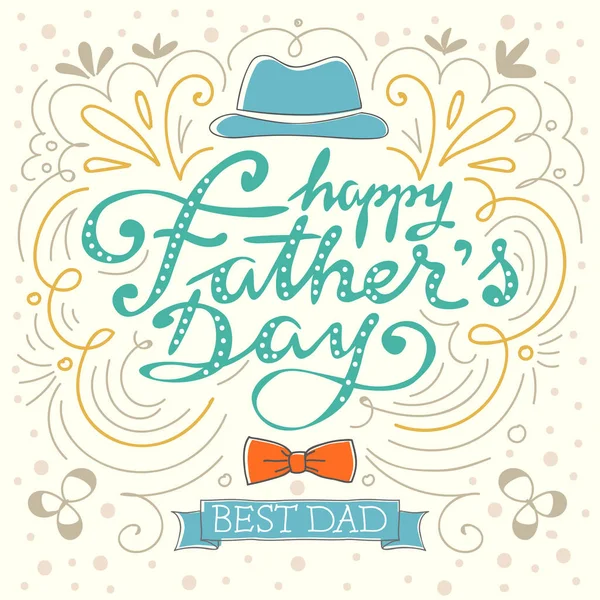 Feliz día de los padres mejor papá . — Vector de stock