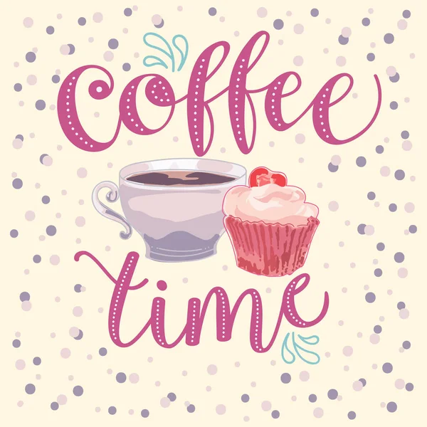 Coffee time hand made — Stock Vector