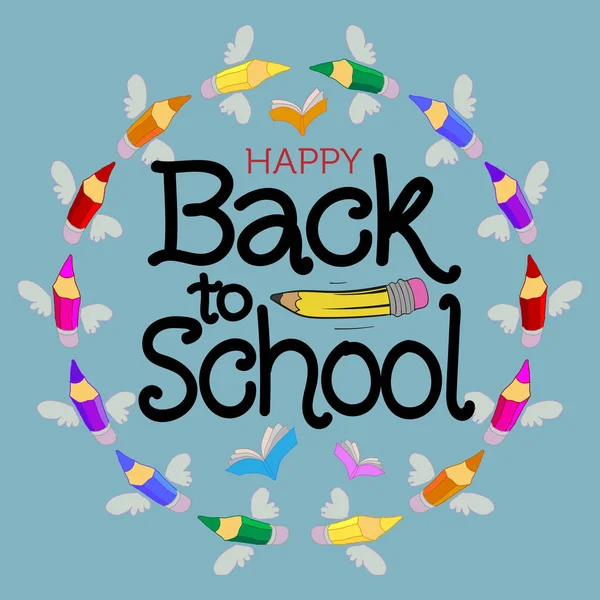 Šťastný zpět do školy — Stockový vektor