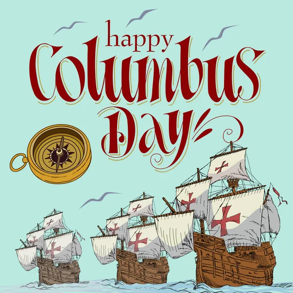 Feliz Día de Colón — Vector de stock
