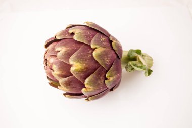 beyaz zemin üzerine taze enginar.