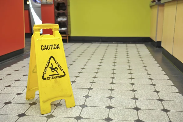 Restaurant Wet Floor Sign Stock Image