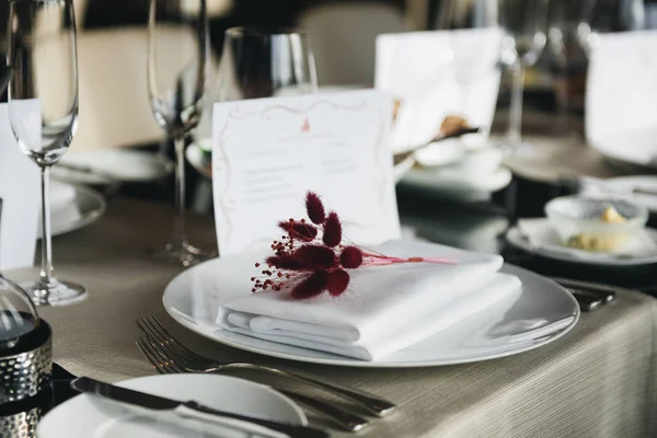 luxury elegant table setting dinner in a restaurant