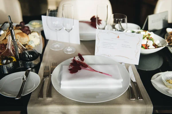 luxury elegant table setting dinner in a restaurant