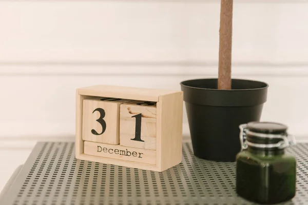 Decoración Calendario Madera Diciembre — Foto de Stock