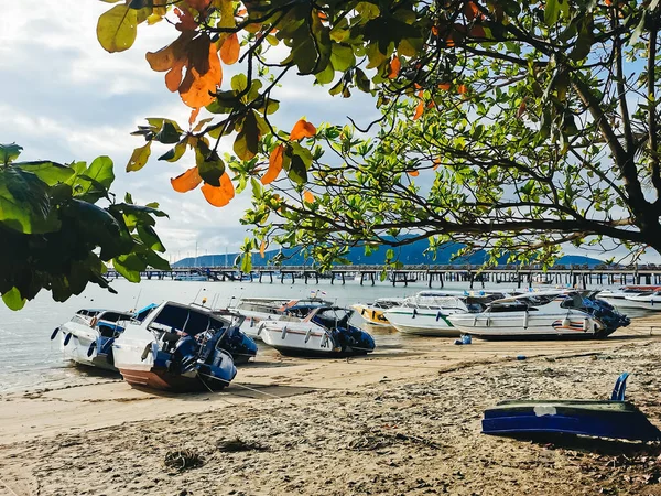 Boats Boats Beach Port Phuket Thailand — Stock Photo, Image