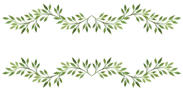 Suluboya çerçeve bırakır. Suluboya elle çizilmiş illüstrasyon izole beyaz arka plan üzerinde. Bahar dalları için tebrik kartı, davetiye düğün ve doğum günü, tekstil, duvar kağıdı için. Metniniz için çerçeve çiçek.