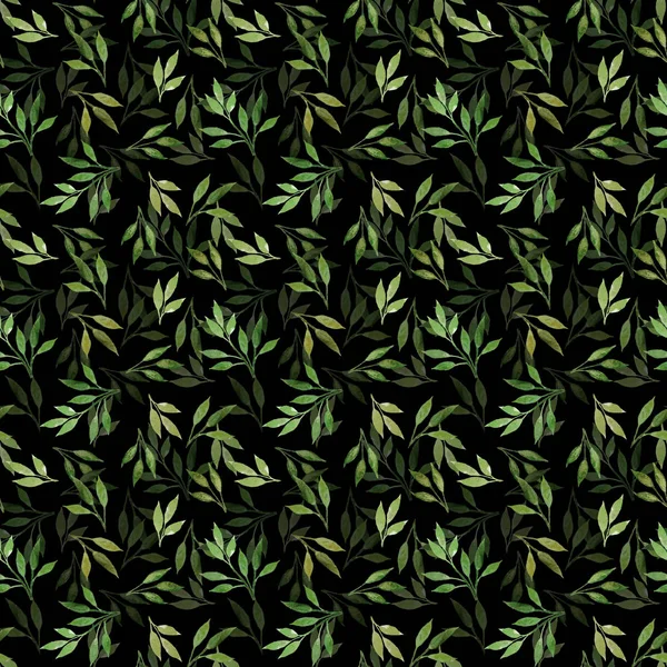 Sorunsuz suluboya desen bırakır. Suluboya el çekilmiş seamless modeli yaprakları ve dalları için arka plan, duvar kağıdı, tekstil, kağıt ambalaj.