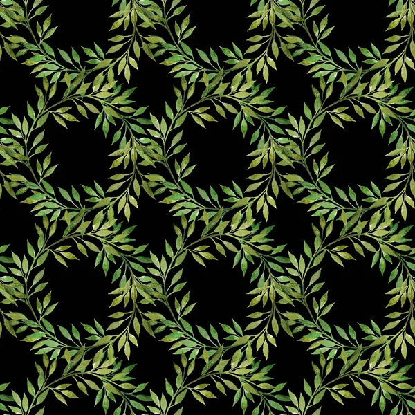 Nahtlose Aquarell Blätter Muster Aquarell Handgezeichnetes Nahtloses Muster Mit Blättern — Stockfoto