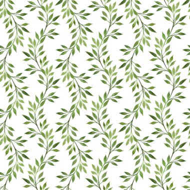 Sorunsuz suluboya desen bırakır. Suluboya elle çizilmiş illüstrasyon izole beyaz arka plan üzerinde. Bahar dalları için arka plan, duvar kağıdı, tekstil ile Seamless suluboya modeli.