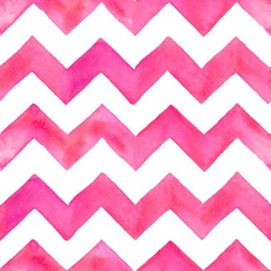 Suluboya el çekilmiş zikzak desen. Beyaz arka plan üzerinde izole soyut suluboya geometrik desen. Arka plan, duvar kağıdı, tekstil, ambalaj kağıdı zikzak çizgiler ile Seamless Modeli.
