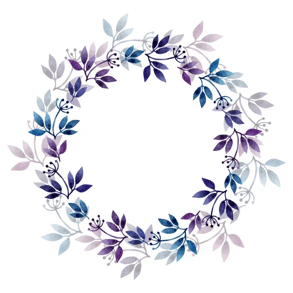 Watercolor Frame Wreath Watercolor Hand Drawn Illustration Isolated White Background — Stockfoto