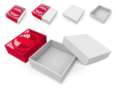 Beyaz arka plan üzerinde izole kutuları kümesi. Farklı varyasyonları. Alışveriş için pack mock-up. Oymalı kol paket. Eps10 vektör.