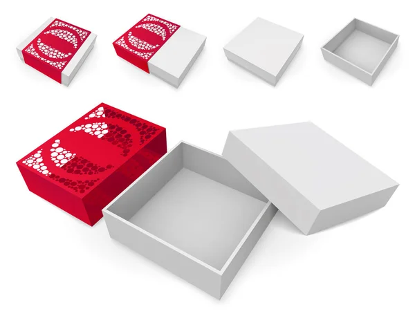 Conjunto Cajas Aisladas Sobre Fondo Blanco Diferentes Variaciones Empaca Maquetas — Vector de stock