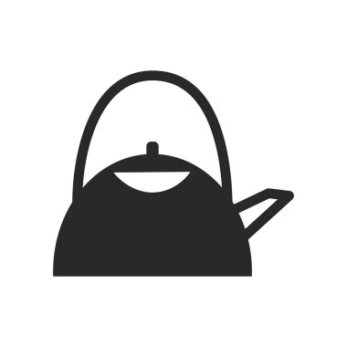 Beyaz arka plan üzerinde siyah beyaz Japon su ısıtıcısı simgesi