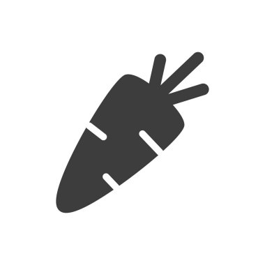 Beyaz arka planda siyah beyaz izole havuç simgesi