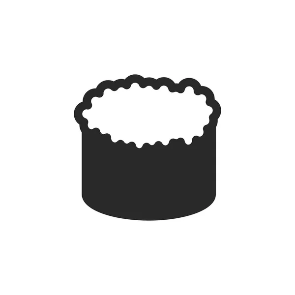 Monokrom jepang gunkan ikon sushi pada latar belakang putih - Stok Vektor
