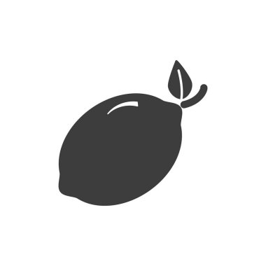 Beyaz arka planda siyah beyaz izole limon simgesi