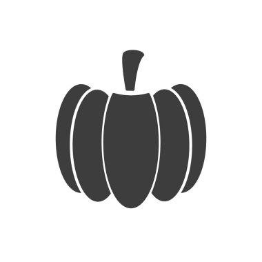 Beyaz arka planda siyah beyaz izole kabak simgesi