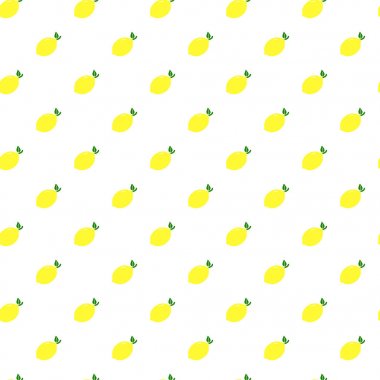 Beyaz zemin üzerine limon ile Seamless Modeli