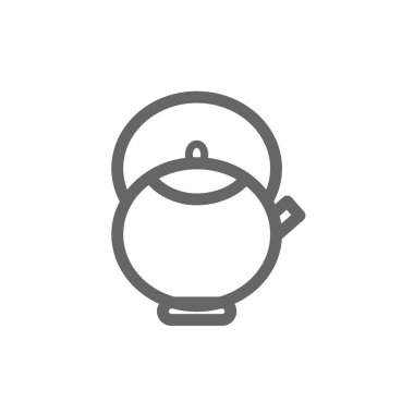 Tek renkli satırı su ısıtıcısı simgesi beyaz arka plan üzerinde