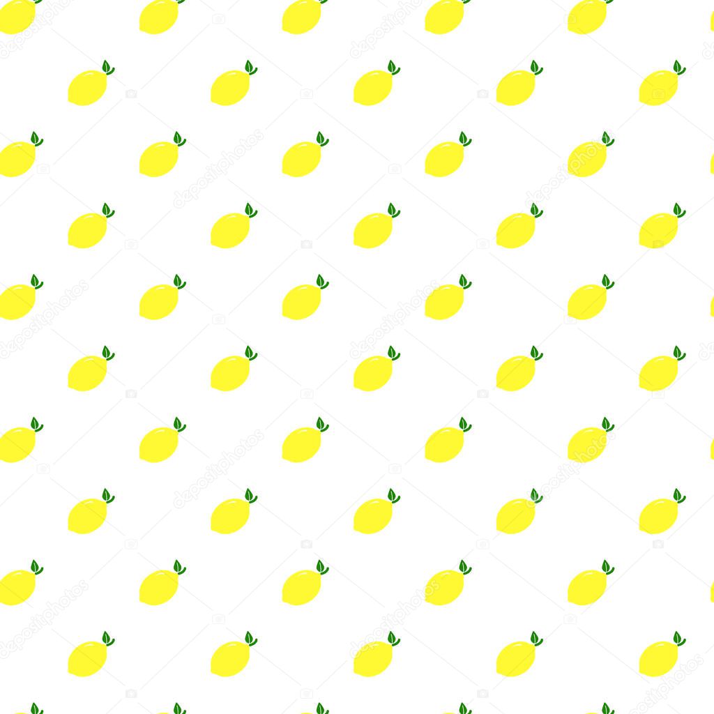 Seamless pattern with lemons on white background