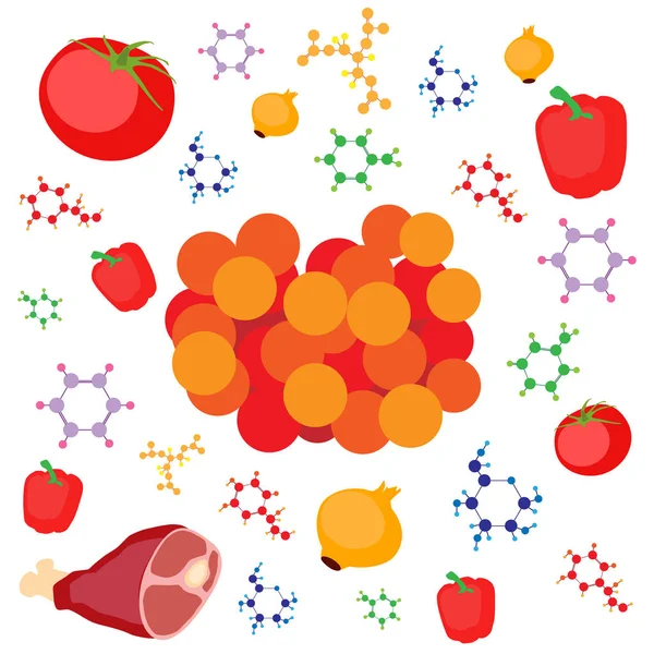 Ilustração do conceito de gastronomia molecular. Caviar molecular de carne, vegetal —  Vetores de Stock