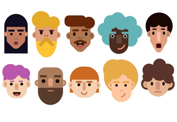 Gesichtssymbole mit unterschiedlichen Emotionen — Stockvektor