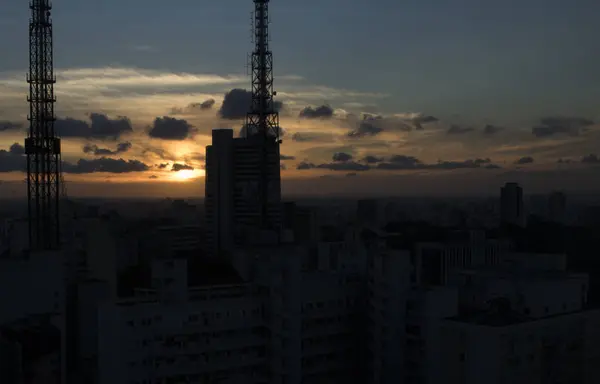 Όμορφο Ηλιοβασίλεμα Ουρανό Έτσι Paulo Βραζιλίας — Φωτογραφία Αρχείου