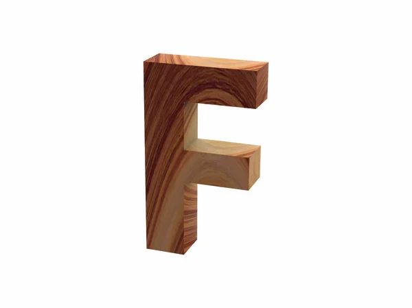 Ξύλο F γραμματοσειρά 3d καθιστούν — Φωτογραφία Αρχείου