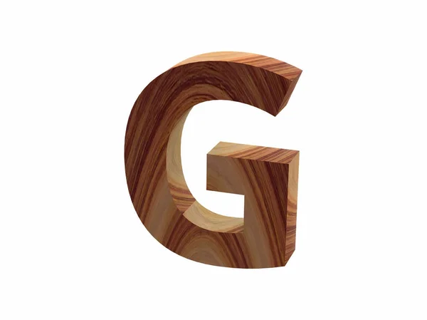 Wood G fuente 3D render — Foto de Stock