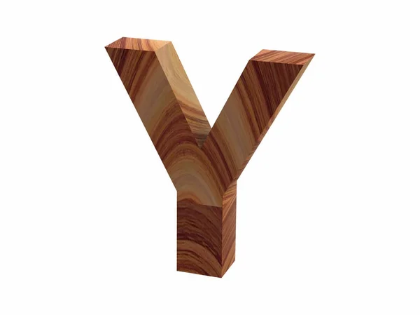 Wood Y fuente 3D render —  Fotos de Stock