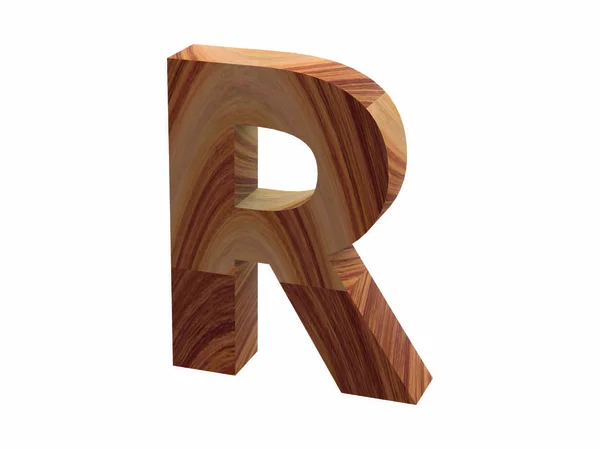 Wood R fuente 3D render —  Fotos de Stock