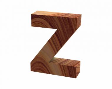 ahşap Z yazı tipi 3d render